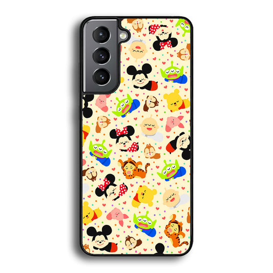 Tsum Tsum Cute Cartoon Samsung Galaxy S22 Plus Case-Phone Case-Rubber Black (2D Case)-Altracase