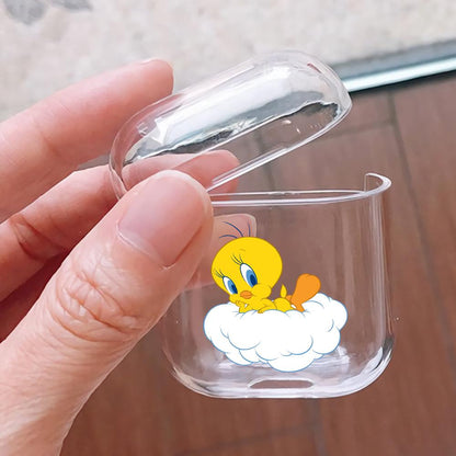 Tweety Cartoon Hard Plastic Protective Clear Case Cover For Apple Airpods-AirPod Case-Altracase