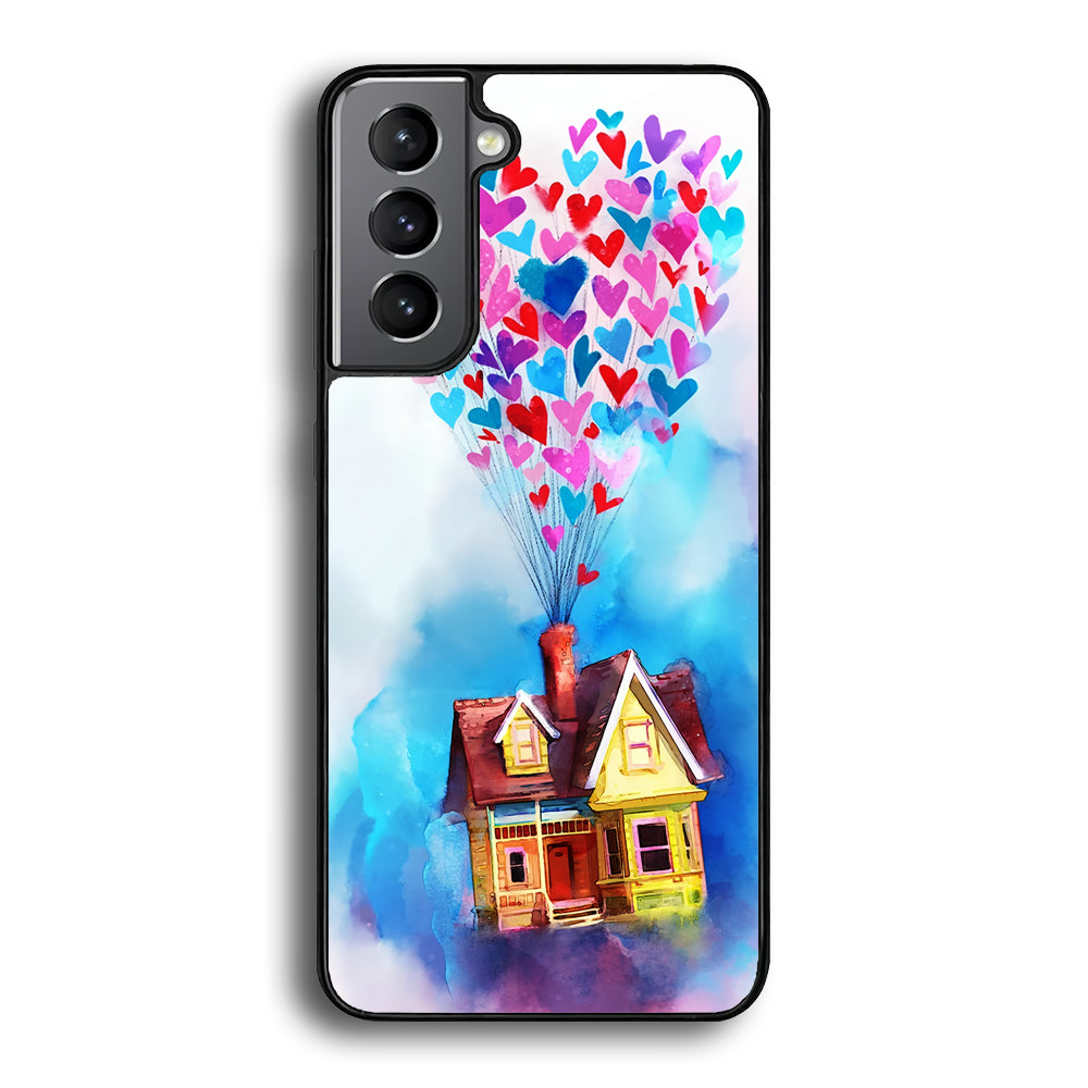 UP Flying House Painting Samsung Galaxy S24 Plus Case-Phone Case-Rubber Black (2D Case)-Altracase