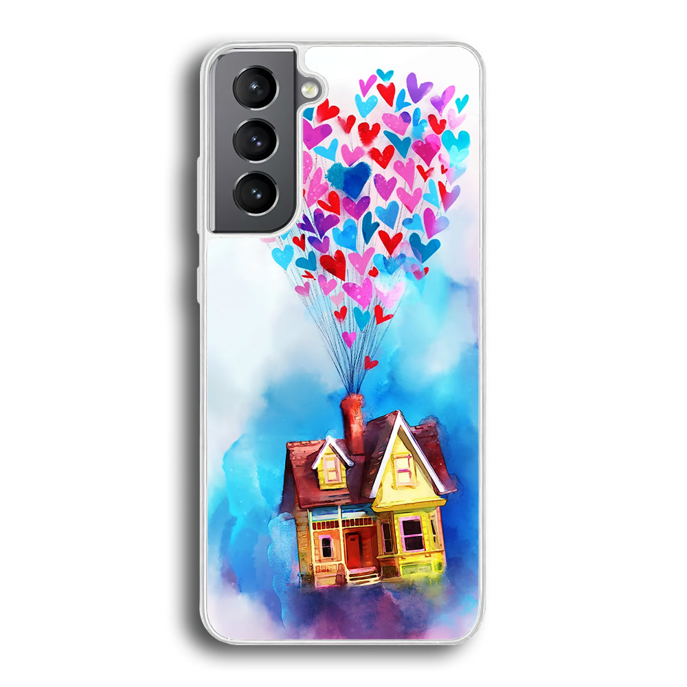 UP Flying House Painting Samsung Galaxy S24 Plus Case-Phone Case-Rubber White (2D Case)-Altracase