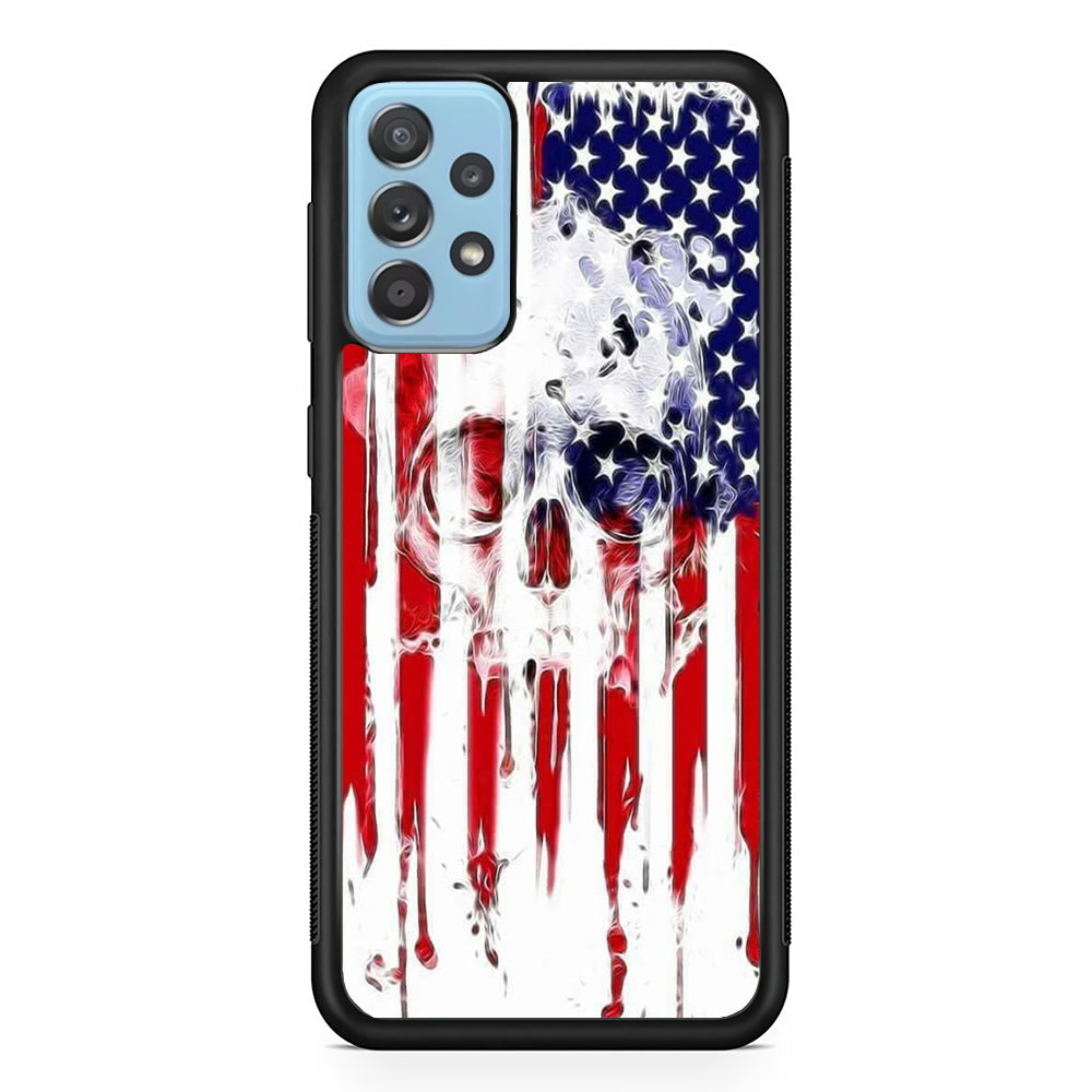 USA Flag Skull Samsung Galaxy A72 Case