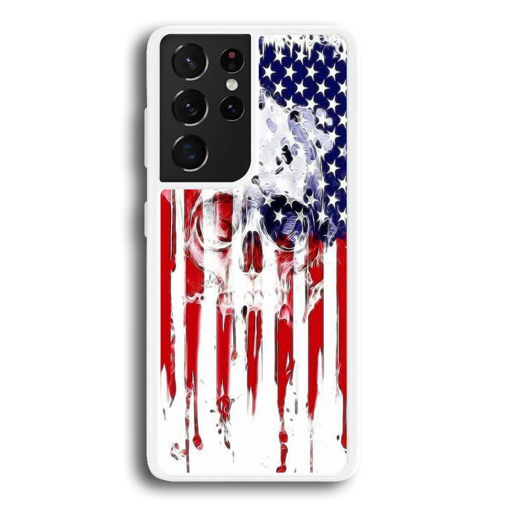 USA Flag Skull Samsung Galaxy S24 Ultra Case