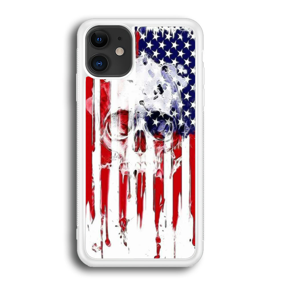 USA Flag Skull iPhone 12 Case