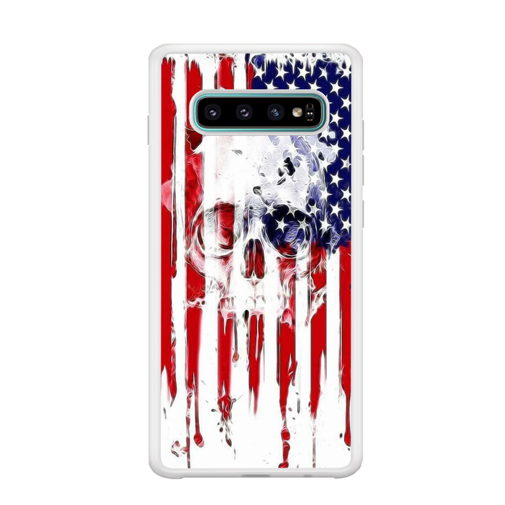 USA Flag Skull Samsung Galaxy S10 Plus Case