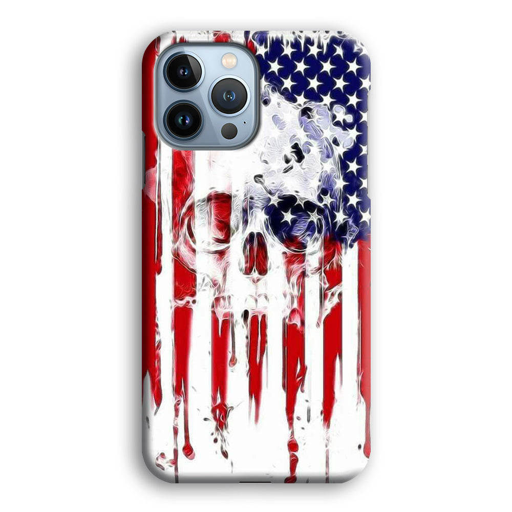 USA Flag Skull iPhone 14 Pro Case