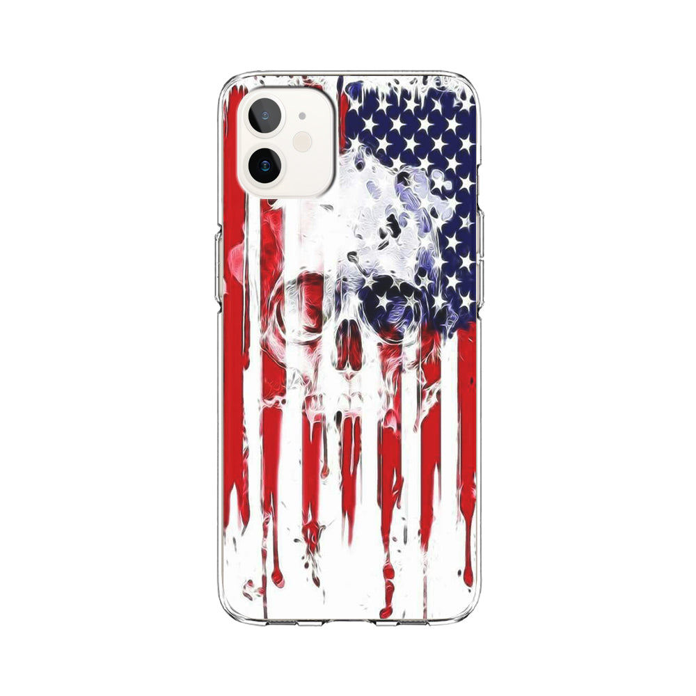 USA Flag Skull iPhone 12 Case