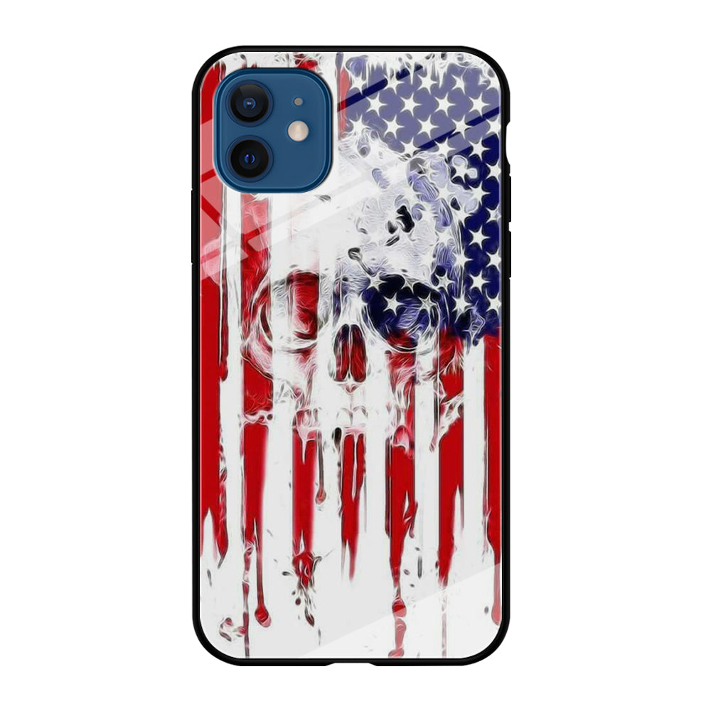 USA Flag Skull iPhone 12 Case