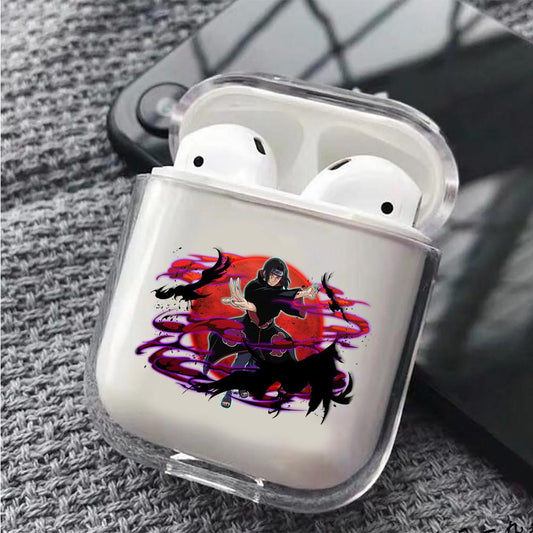 Uchiha Itachi Crow Jutsu Hard Plastic Protective Clear Case Cover For Apple Airpods-AirPod Case-Altracase