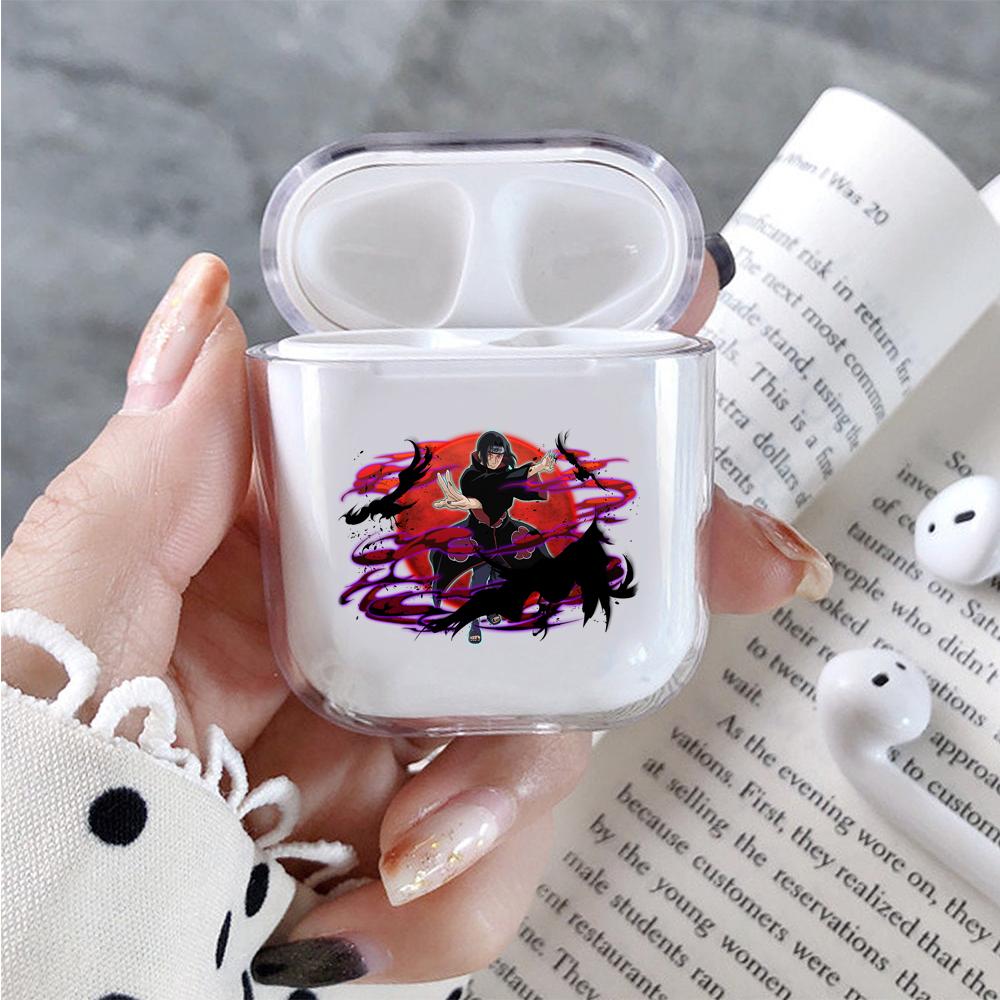 Uchiha Itachi Crow Jutsu Hard Plastic Protective Clear Case Cover For Apple Airpods-AirPod Case-Altracase