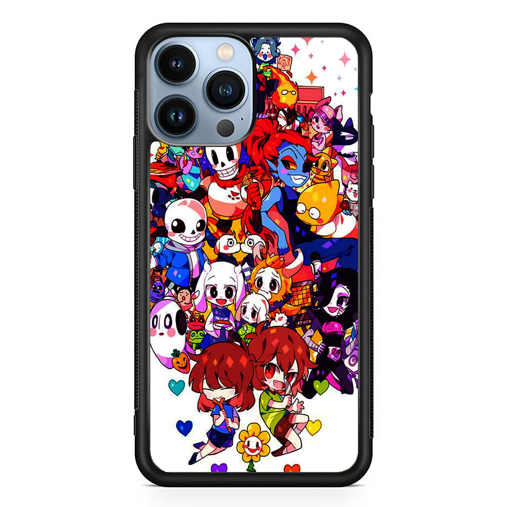 Undertale White iPhone 14 Pro Max Case-Phone Case-Rubber Black (2D Case)-Altracase