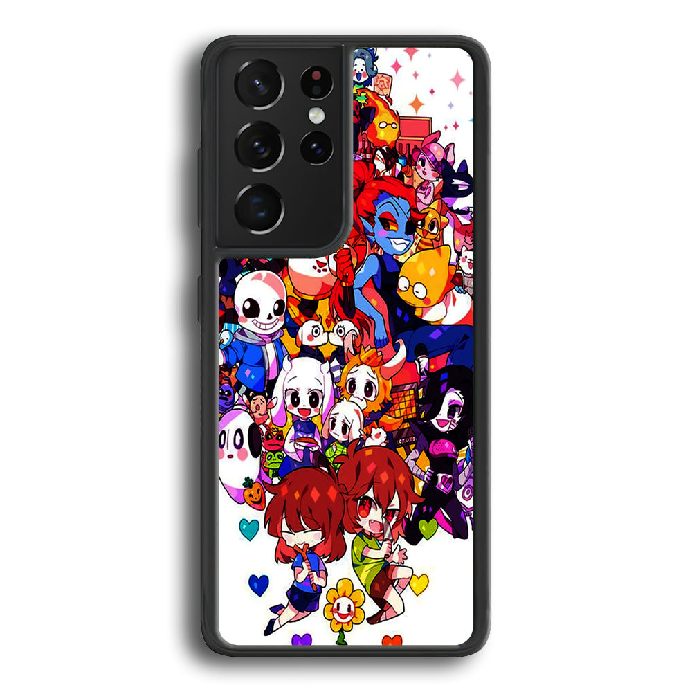 Undertale White Samsung Galaxy S21 Ultra Case-Phone Case-Rubber Black (2D Case)-Altracase