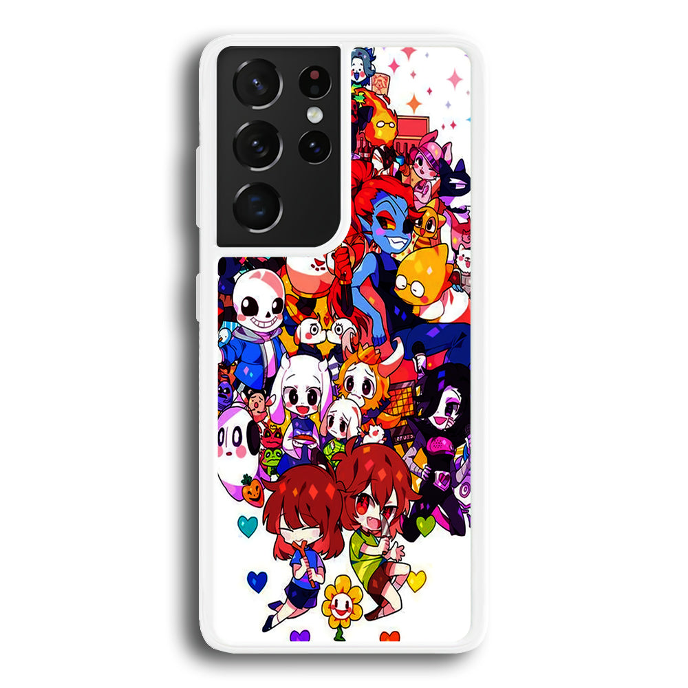 Undertale White Samsung Galaxy S21 Ultra Case-Phone Case-Rubber White (2D Case)-Altracase