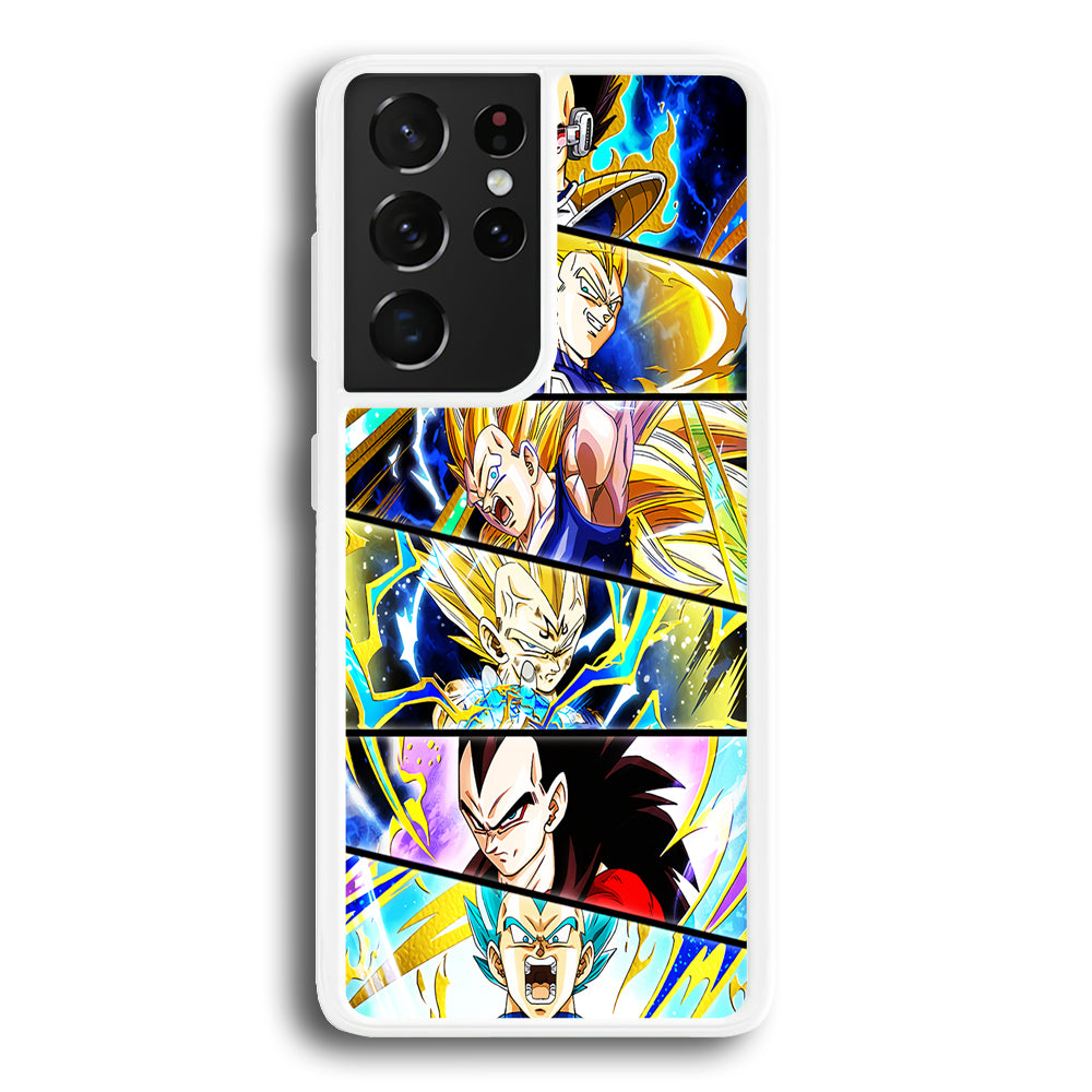 Vegeta Collage Dragon Ball Samsung Galaxy S21 Ultra Case-Phone Case-Rubber White (2D Case)-Altracase
