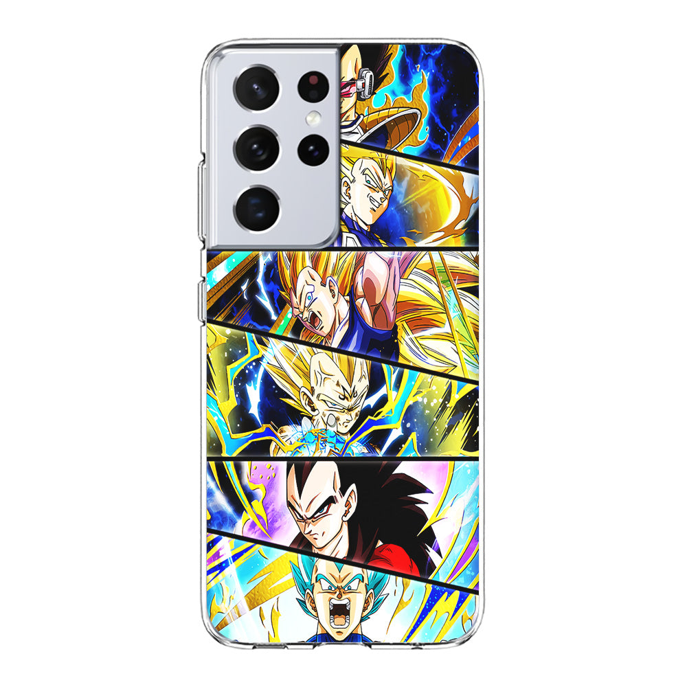 Vegeta Collage Dragon Ball Samsung Galaxy S21 Ultra Case-Phone Case-Clear Soft Case-Altracase
