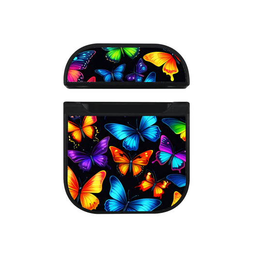 Vibrant Rainbow Butterflies on Dark Apple AirPods Case - Altracase