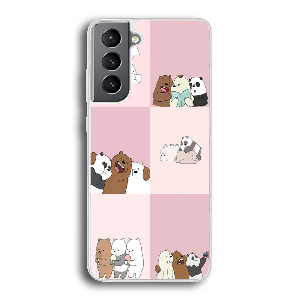 We Bare Bear Daily Life Samsung Galaxy S24 Plus Case-Phone Case-Rubber White (2D Case)-Altracase
