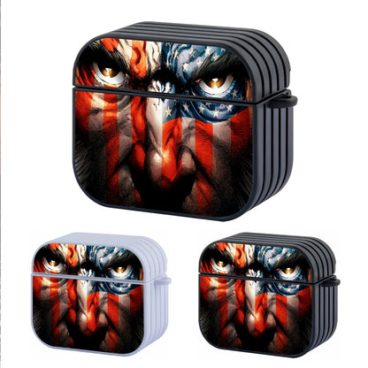 Wolverine USA Flag Tattoo Hard Plastic Case Cover For Apple Airpods 3