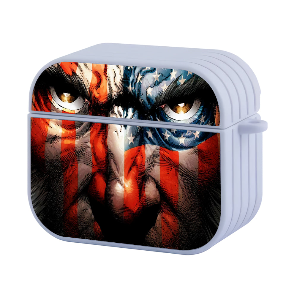 Wolverine USA Flag Tattoo Hard Plastic Case Cover For Apple Airpods 3