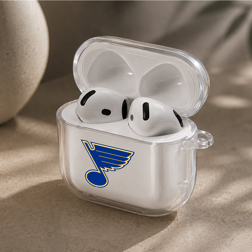 NHL St Louis Blues Logo Protective Apple Airpods 4 Clear Case - Durable Clear Protection