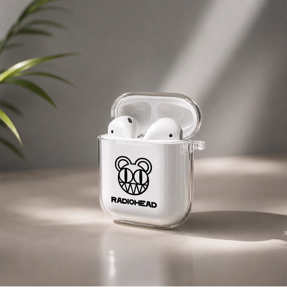 Radiohead Iconic Logo Protective Clear Case Cover For Apple Airpods | Soft Silicone AirPods 1 / 2 Case | Protective Cover