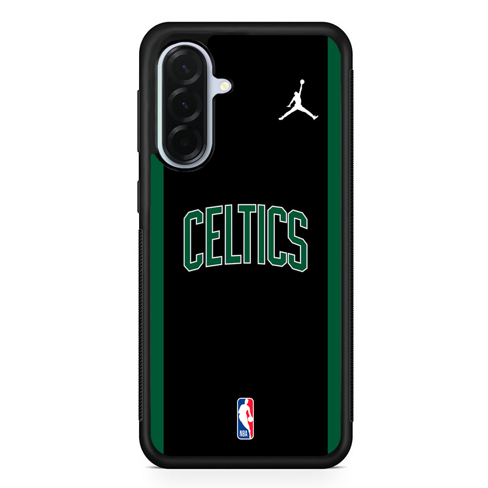 NBA Boston Celtics Black Jordan Samsung Galaxy A36 Case | Durable Samsung Galaxy A36 Protective Case