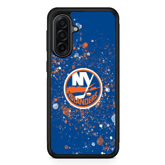 NHL New York Islanders Abstract Samsung Galaxy A17 Case | Durable Rubber Samsung Galaxy A17 Phone Case