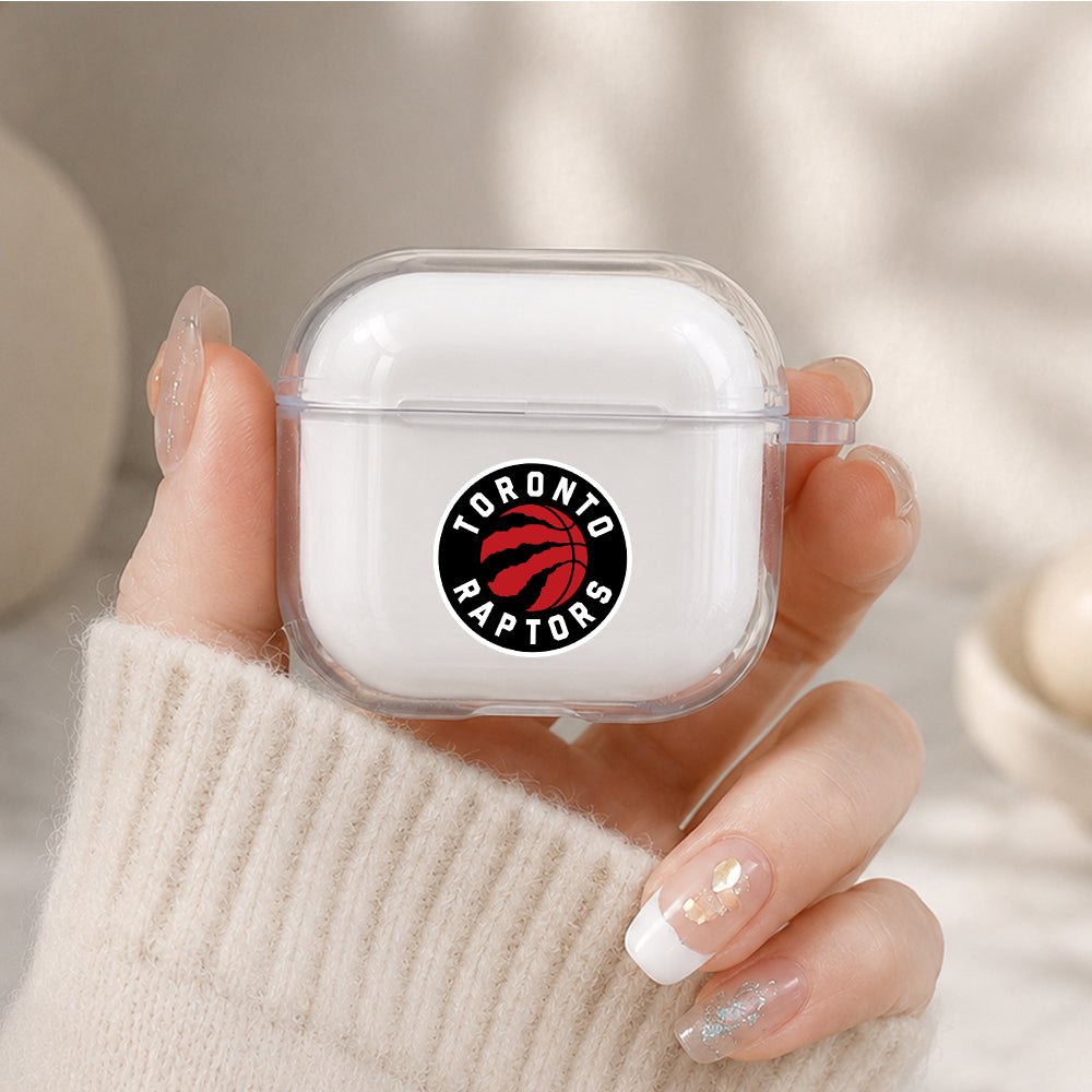 NBA Toronto Raptors Logo Protective Apple Airpods 4 Clear Case - Durable Clear Protection