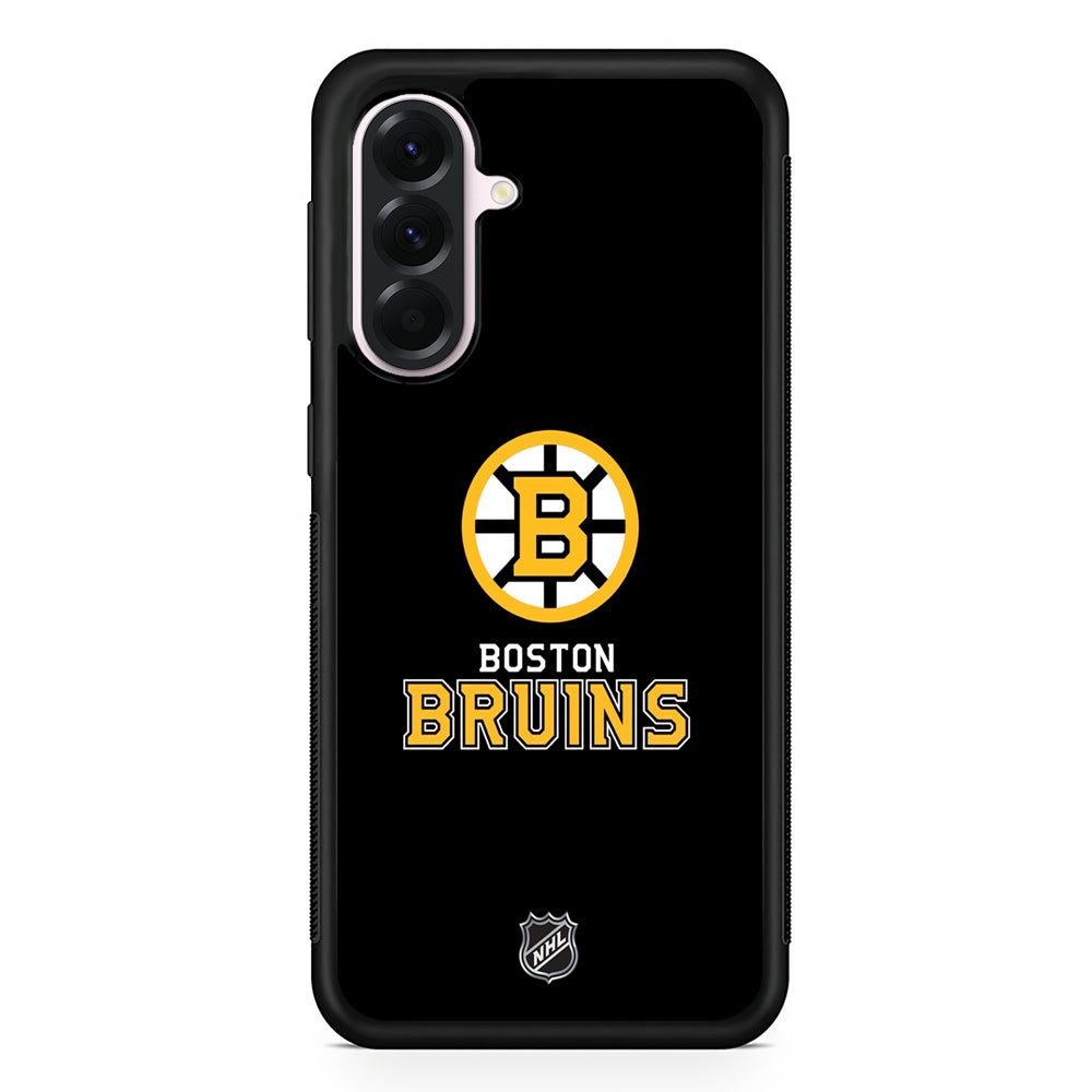 NHL Boston Bruins Black Samsung Galaxy A56 Case | Samsung Galaxy A56 Protective Rubber Case