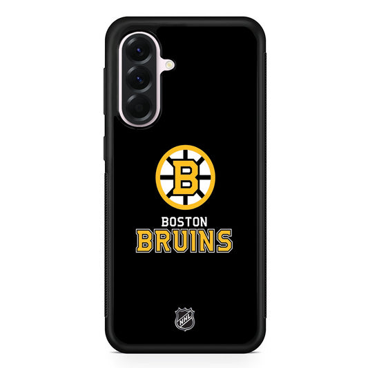 NHL Boston Bruins Black Samsung Galaxy A56 Case | Samsung Galaxy A56 Protective Rubber Case