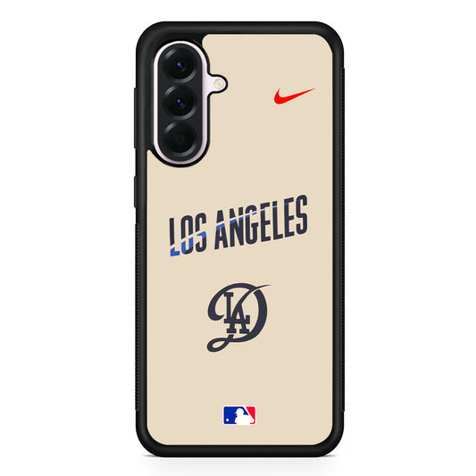 MLB Los Angeles Dodgers Cream Nike Samsung Galaxy A56 Case | Samsung Galaxy A56 Protective Rubber Case