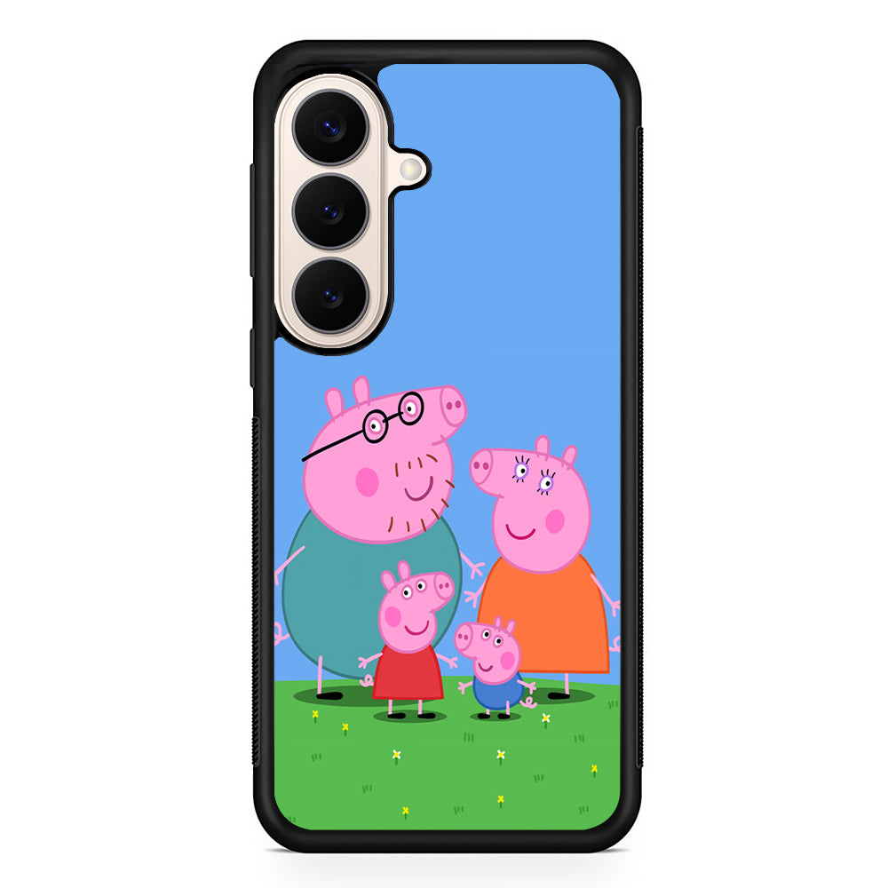 Peppa Pig Family Cartoon Samsung Galaxy S26 Case | Durable Protective Rubber Cover