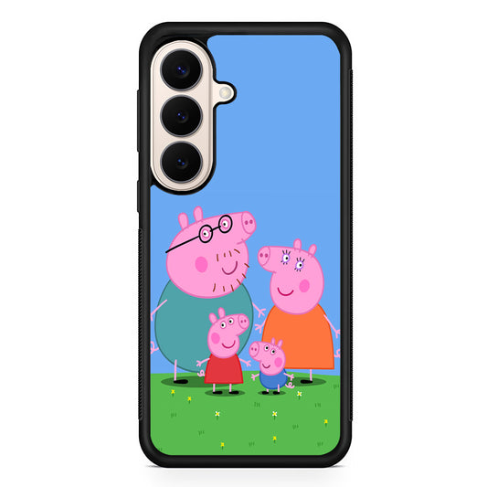 Peppa Pig Family Cartoon Samsung Galaxy S26 Case | Durable Protective Rubber Cover