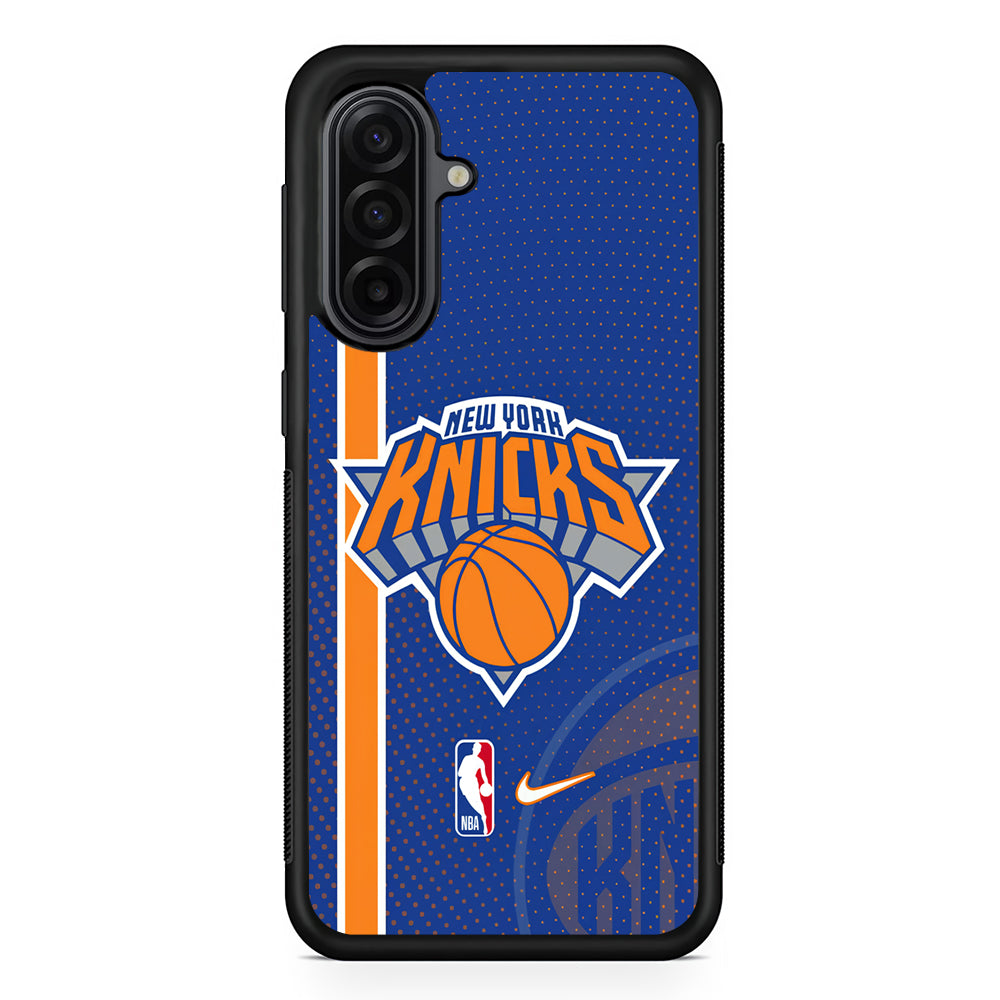 NBA New York Knicks Blue Nike Samsung Galaxy A17 Case | Durable Rubber Samsung Galaxy A17 Phone Case