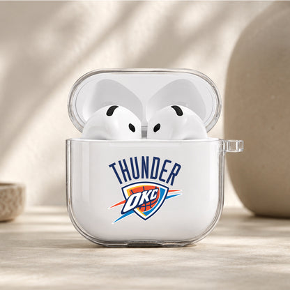 NBA Oklahoma City Thunder Logo Protective Apple Airpods 4 Clear Case - Durable Clear Protection