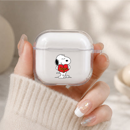 Snoopy Holds the Heart Protective Apple Airpods 4 Clear Case - Durable Clear Protection