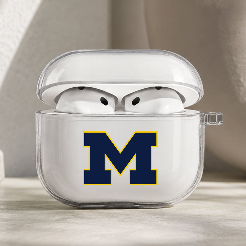 Michigan Wolverines M Spirit Protective Apple AirPods Pro 3 Clear Case | Shockproof Cover