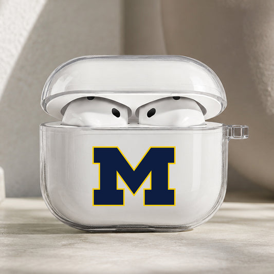 Michigan Wolverines M Spirit Protective Apple AirPods Pro 3 Clear Case | Shockproof Cover