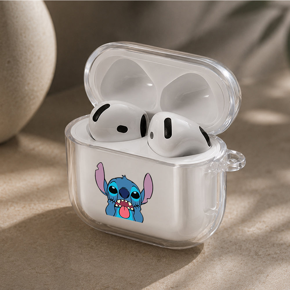 Stitch Mocking Face Protective Apple Airpods 4 Clear Case - Durable Clear Protection
