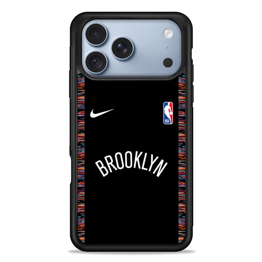 NBA Brooklyn Nets Black Nike iPhone 18 Pro Case - iPhone 18 Pro Silicone Case