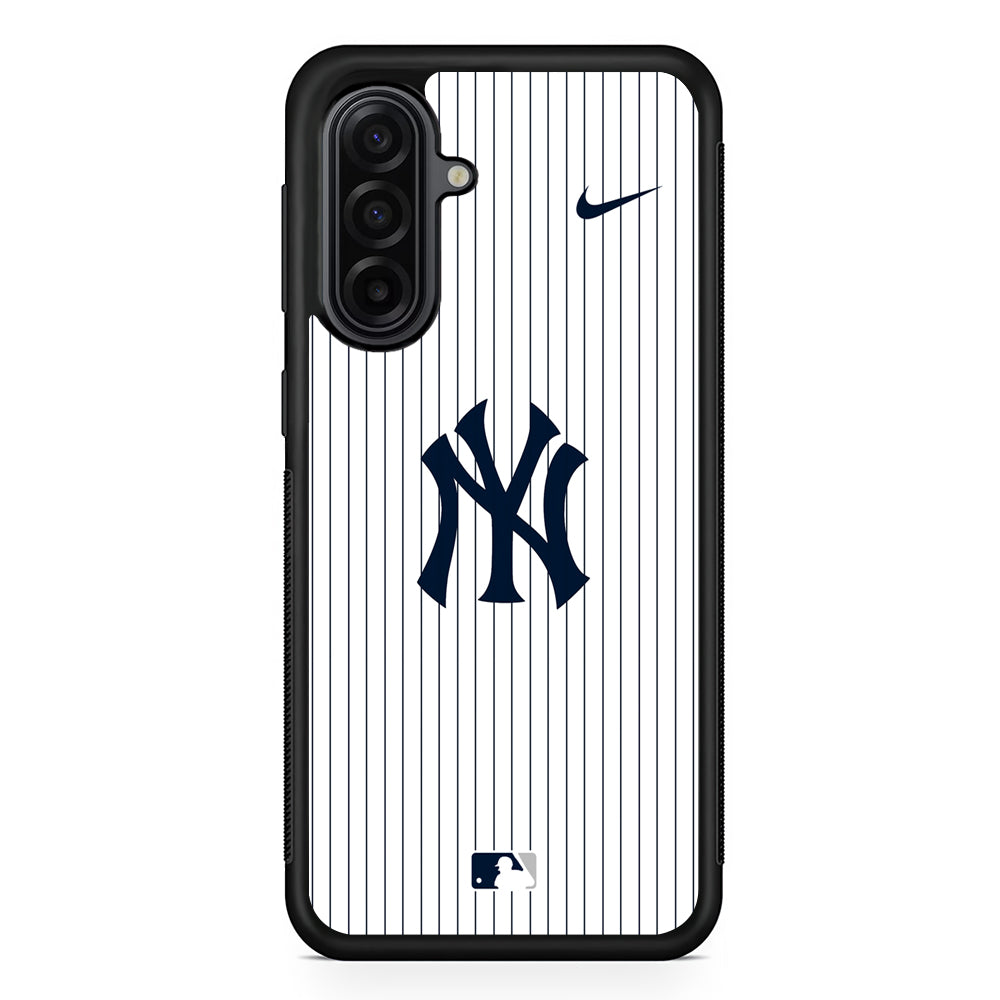 MLB New York Yankees White Nike Samsung Galaxy A17 Case | Durable Rubber Samsung Galaxy A17 Phone Case