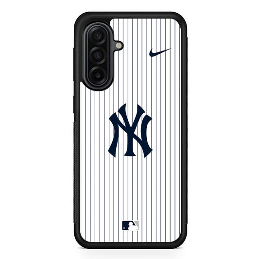 MLB New York Yankees White Nike Samsung Galaxy A17 Case | Durable Rubber Samsung Galaxy A17 Phone Case