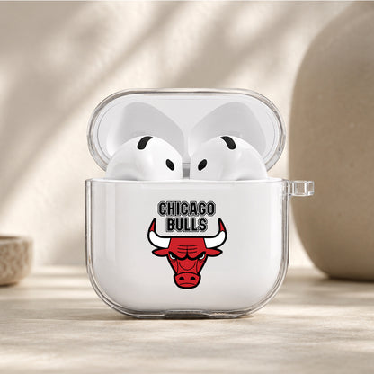 NBA Chicago Bulls Logo Protective Apple Airpods 4 Clear Case - Durable Clear Protection