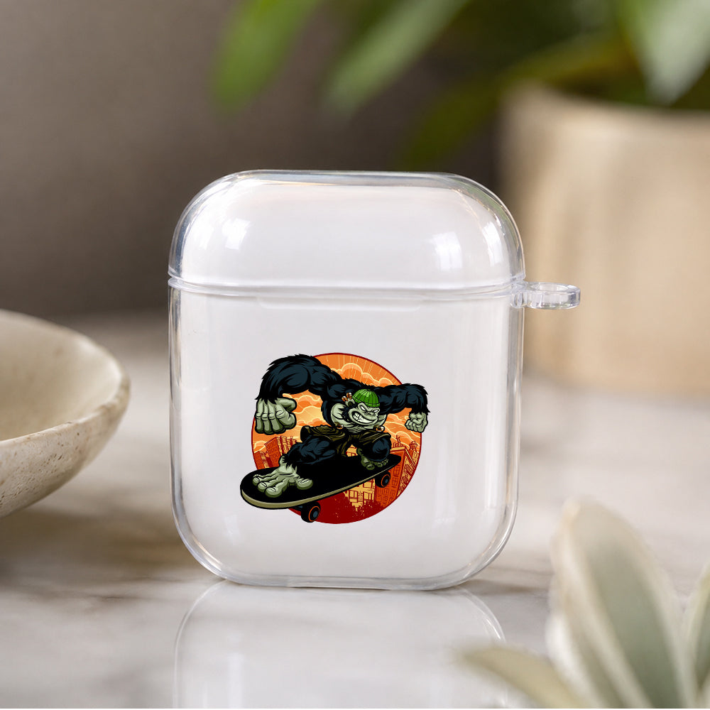 Kingkong Play Skateboard Protective Clear Case Cover For Apple Airpods | Soft Silicone AirPods 1 / 2 Case | Protective Cover