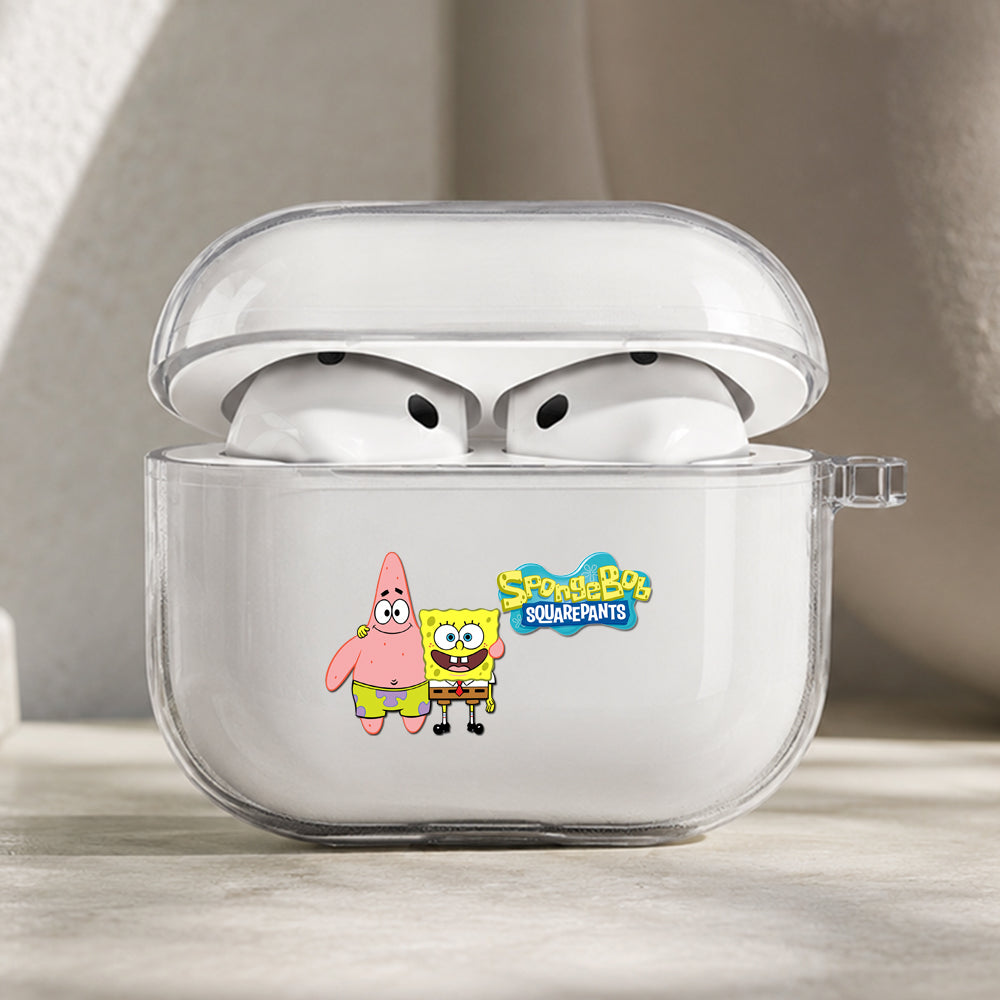 Spongebob and Patrick Protective Apple AirPods Pro 3 Clear Case | Shockproof Cover