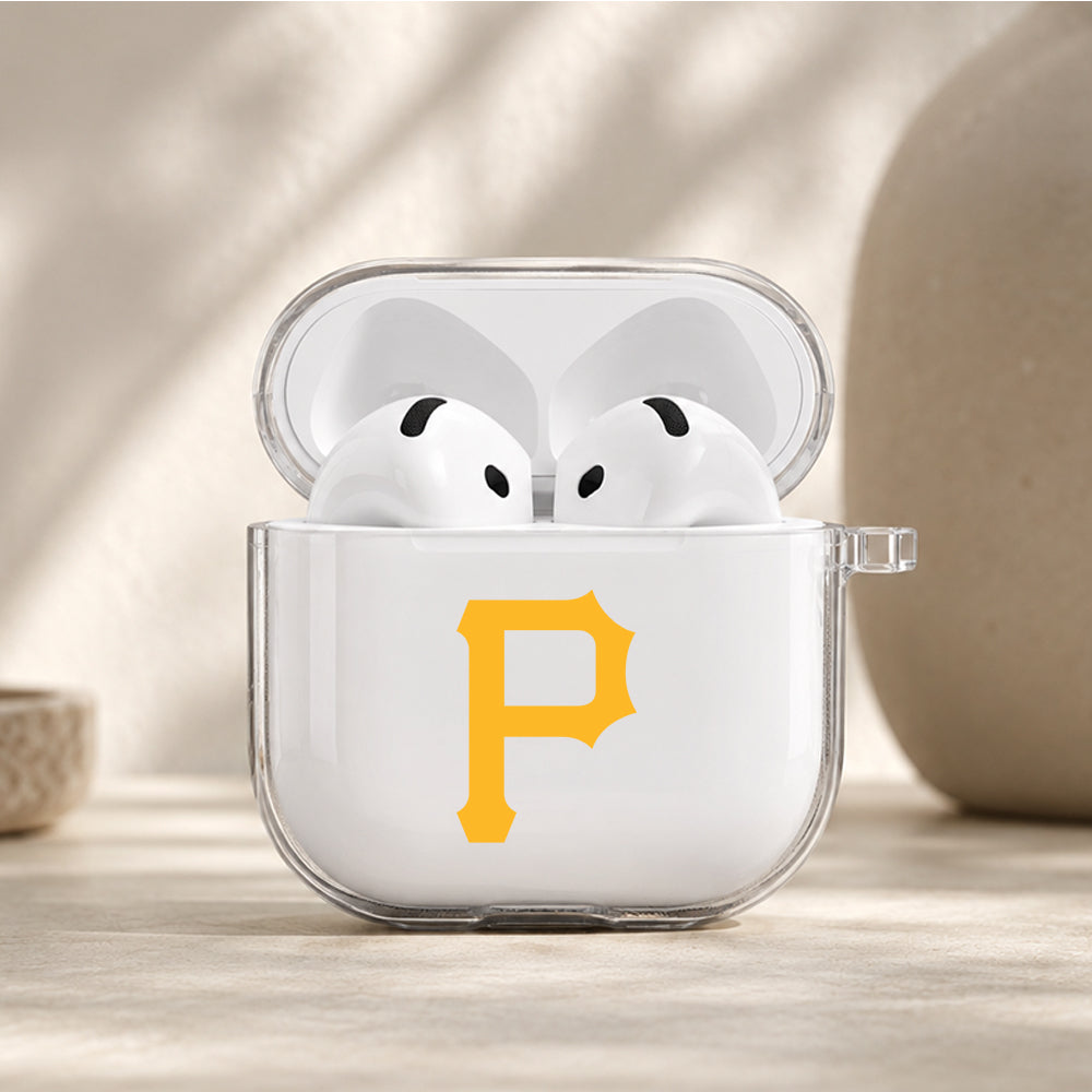MLB Pittsburgh Pirates Logo Protective Apple Airpods 4 Clear Case - Durable Clear Protection