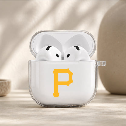MLB Pittsburgh Pirates Logo Protective Apple Airpods 4 Clear Case - Durable Clear Protection
