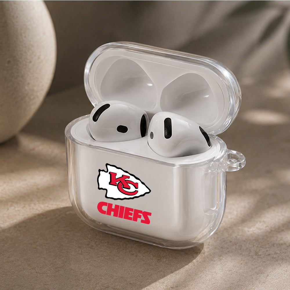 NFL Kansas City Chiefs Logo Protective Apple Airpods 4 Clear Case - Durable Clear Protection