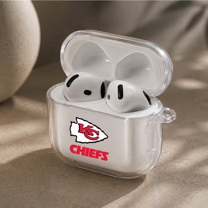 NFL Kansas City Chiefs Logo Protective Apple Airpods 4 Clear Case - Durable Clear Protection