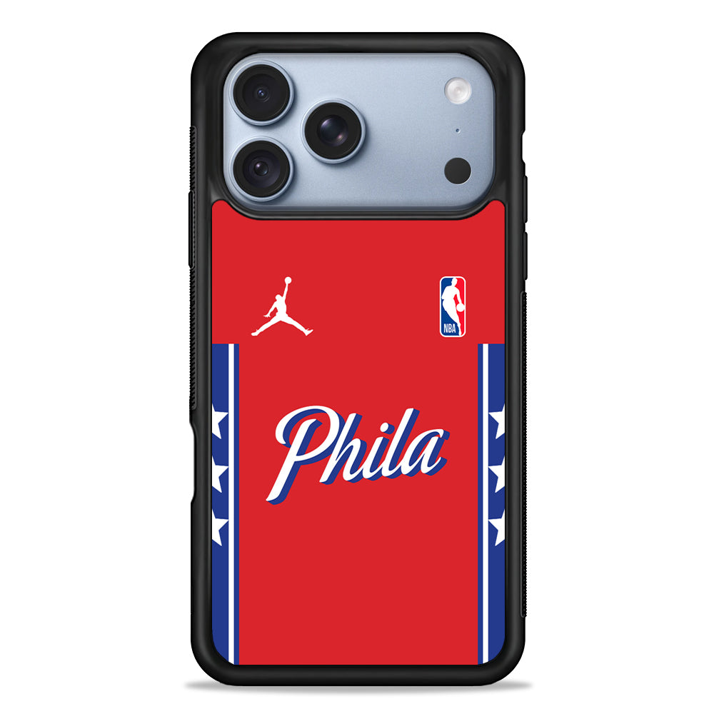 NBA Philadelphia 76ers Red Jordan iPhone 18 Pro Case - iPhone 18 Pro Silicone Case