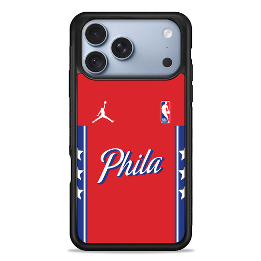 NBA Philadelphia 76ers Red Jordan iPhone 18 Pro Case - iPhone 18 Pro Silicone Case